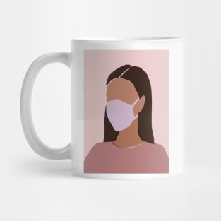 Young woman in a face mask Mug